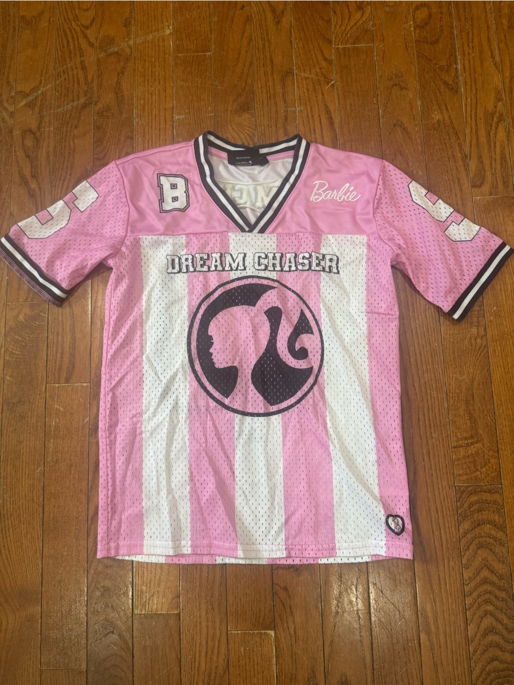 Barbie Pink Black & White Striped Shirt